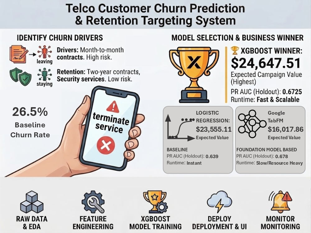 Telco Customer Churn Prediction & Retention Targeting System